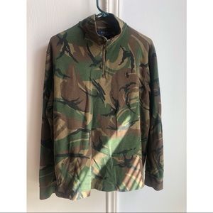 Ralph Lauren Polo Estate Rib Quarter Zip Camouflage Pullover - Mock meck Jacket